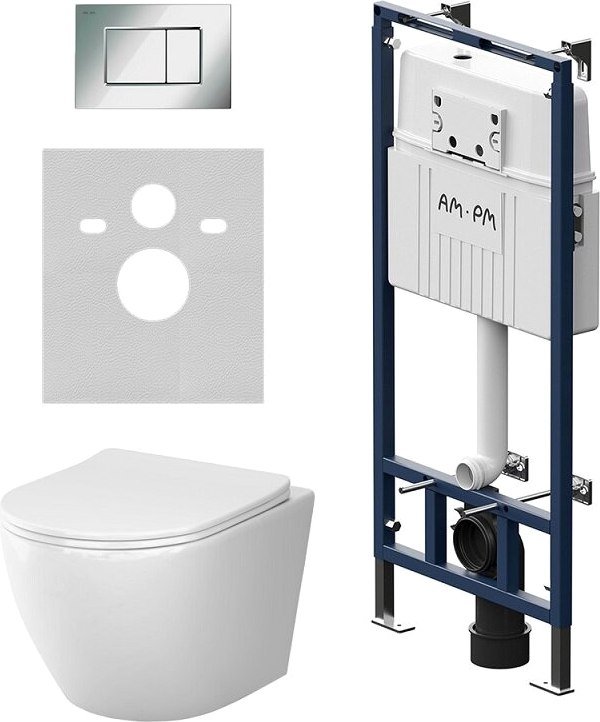 

Унитаз подвесной AM.PM Master Fit IS100251.801900 (хром глянцевый, с кнопкой смыва)