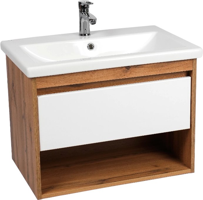 

Viant Тумба с умывальником Бостон Como 80 VBOS80CO-T1YP+S-UM-COM80/1-w