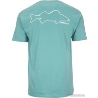 Футболка Simms Walleye Outline T-Shirt (L, маслянисто-голубой)