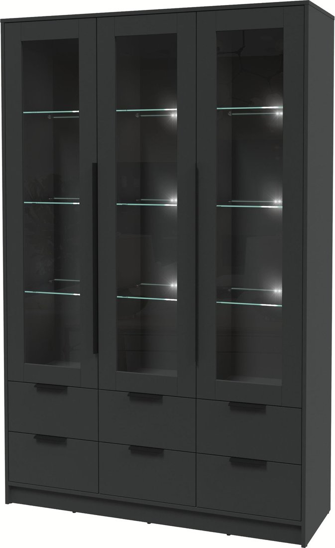 

Шкаф-витрина Интерлиния Концепт КТ-ШВ3 с подсветкой (антрацит/антрацит)