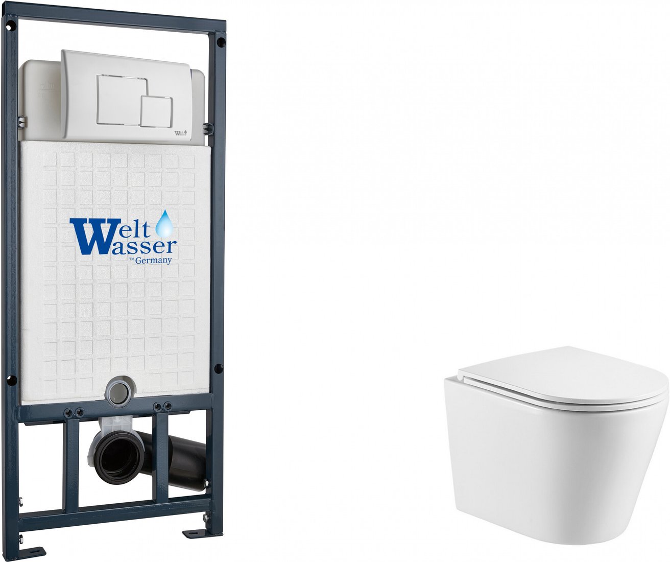 Унитаз подвесной WeltWasser Marberg 507 + Salzbach 043 GL-WT + Mar 507 SE GL-WT
