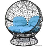 Кресло M-Group Апельсин 11520403 (черный ротанг/голубая подушка)