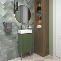  Wellsee Тумба под умывальник 3 в 1 WC Area 221805004 (тумба/матовый зеленый, раковина/глянцевый белый, ножки/нержавеющая сталь) в Бресте