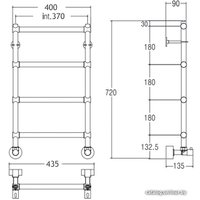 Полотенцесушитель Margaroli Sole 442 72x43.5 (хром) [4423704CRN]