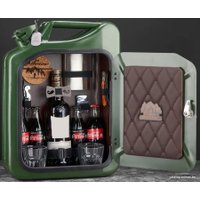 Подарочный набор Экспедиция Канистра - бар 20 л (зеленый, кожа)