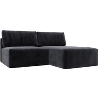 Угловой диван Лига диванов Лига-060 НПБ угол универсальный 129497 (велюр Tower 11 темно-серый)