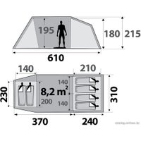 Кемпинговая палатка Quechua Air Seconds Family 6.3 XL