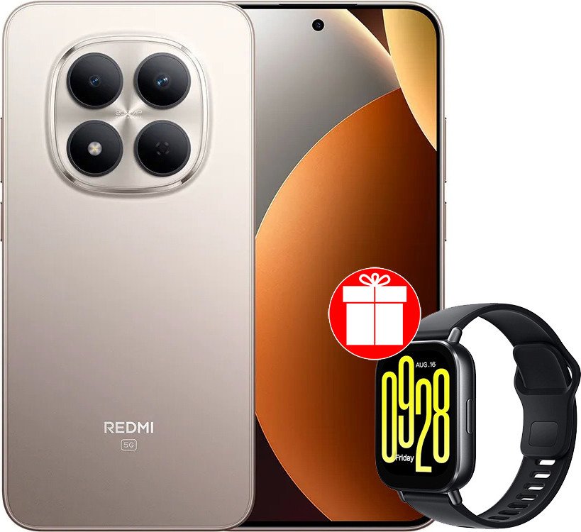 Телефон Xiaomi Redmi Note 15 Pro 5G 8GB/256GB международная версия (титановый) + умные часы Xiaomi Redmi Watch 5 Active (черный) по акции