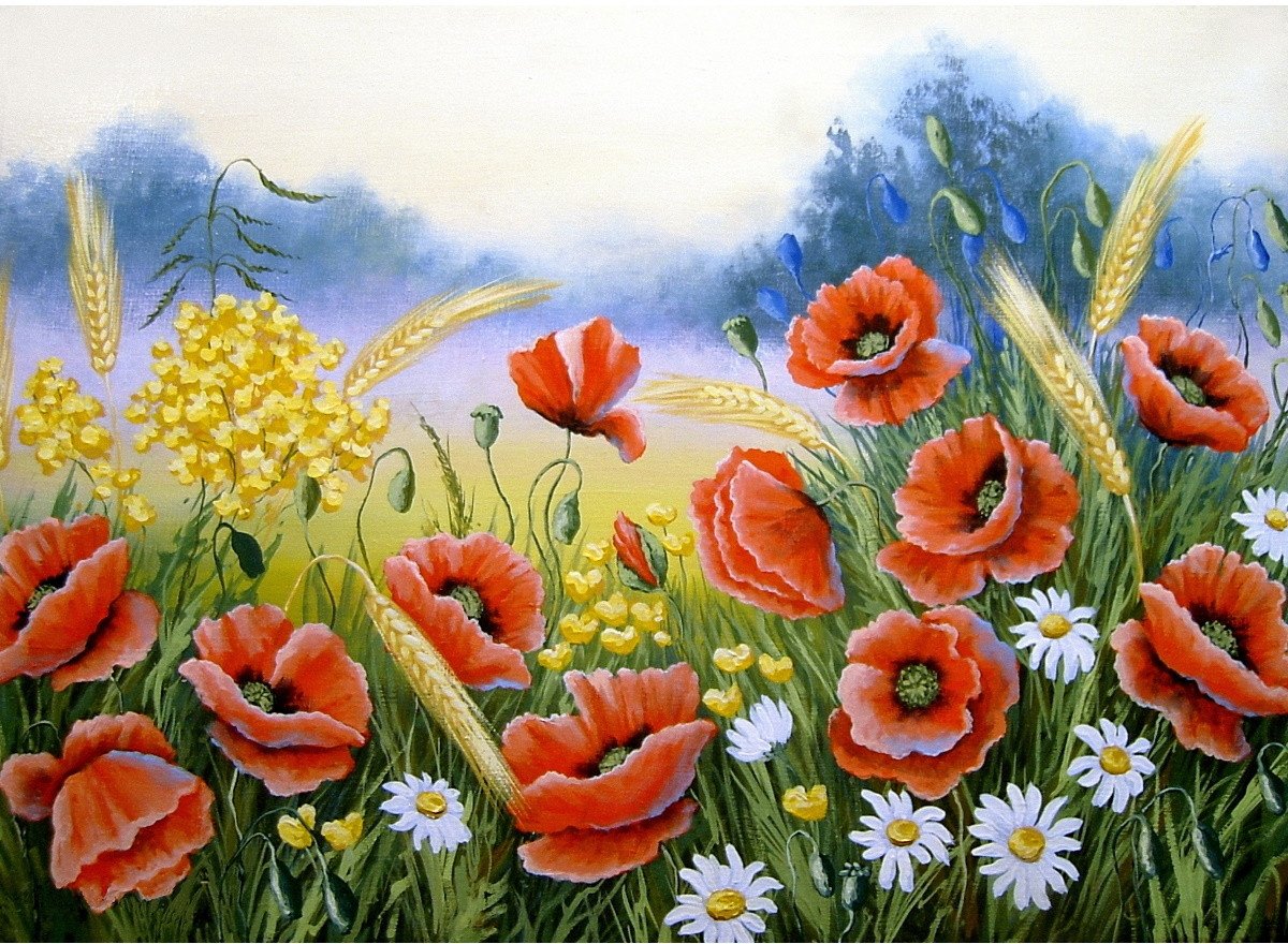 

Алмазная мозаика Рыжий кот Маки в поле НД-0557