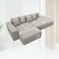 Угловой диван Лига диванов Лига-079 левый 129811L (рогожка амур 02 бежевый)