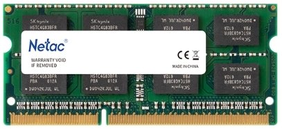 

Оперативная память Netac Basic 4GB DDR3 SODIMM PC3-12800 NTBSD3N16SP-04