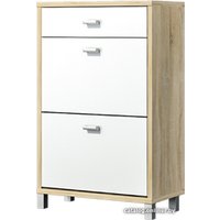 Тумба для обуви Неман мебель Домино Сонома ВК-04-23 (белый полуглянец/дуб Сонома)