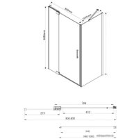 Душевой уголок Vincea Extra VSR-1E809010CL (хром/прозрачное)