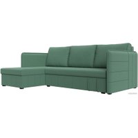 Угловой диван Лига диванов Слим левый 121151L (рогожка Амур, зеленый)