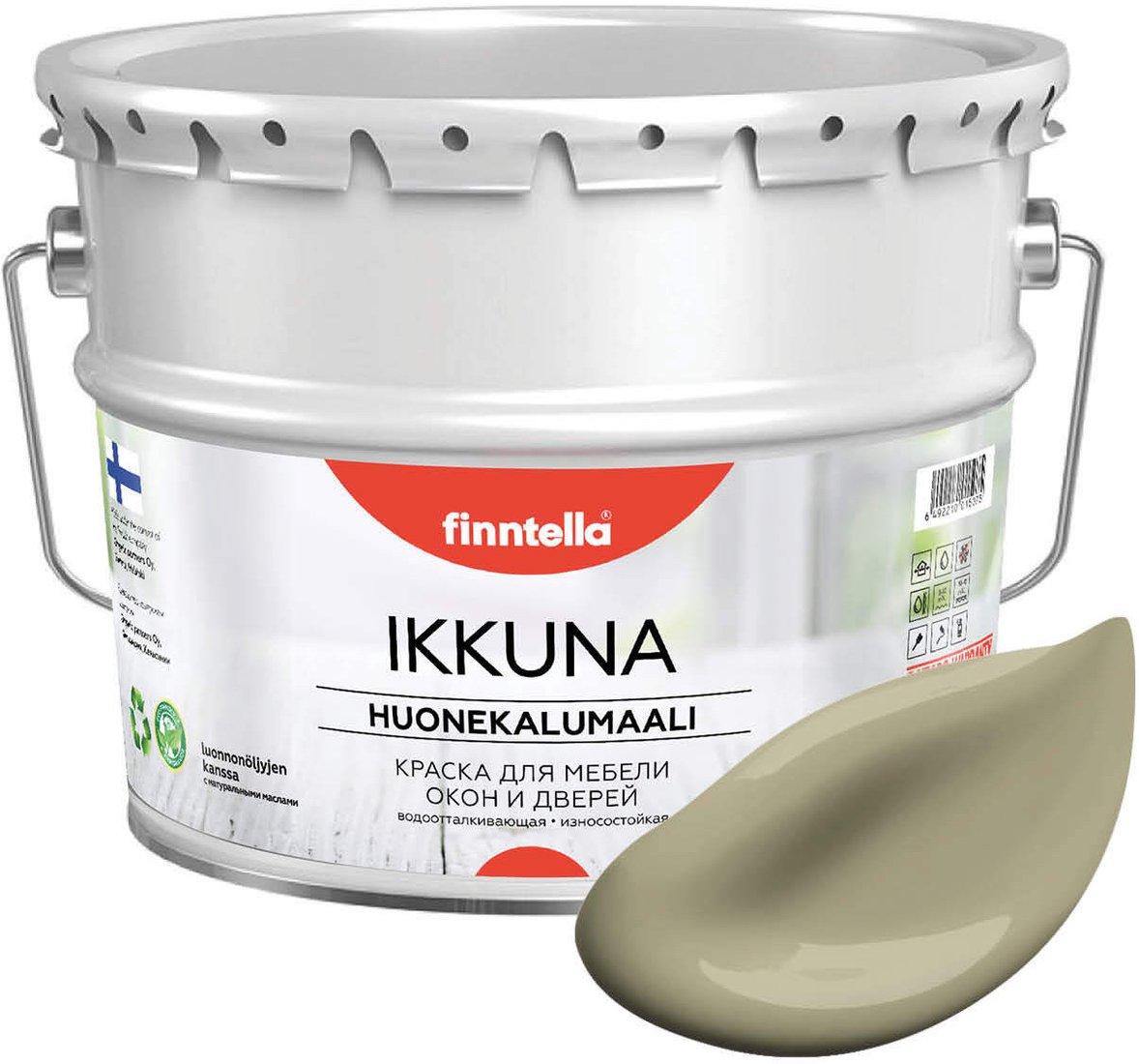 

Краска Finntella Ikkuna Wai F-34-1-9-FL023 9 л (зеленый/серый)