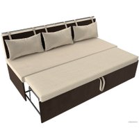 Диван Лига диванов Метро 105004 (микровельвет бежевый/коричневый)