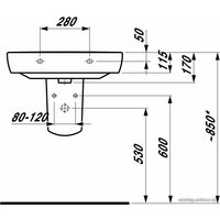 Умывальник Laufen PRO 818953 65x48