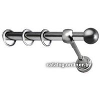 Карниз для штор Lm Decor Шар малый (антрацит, гладкая, 1.6м 16мм, 1 ряд)