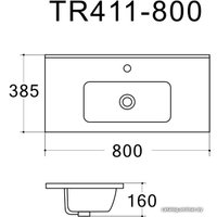 Умывальник Uptrend Charo 80 (глянцевый белый)