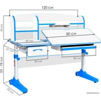 Парта Anatomica Uniqa (белый/голубой)