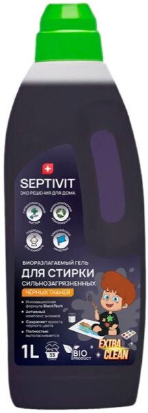 

Гель для стирки Septivit Сильнозагрязненные Черные вещи (1 л)