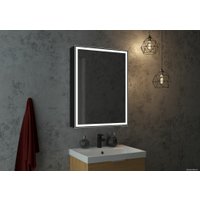 Континент Шкаф с зеркалом Mirror Box Black Led 60х80