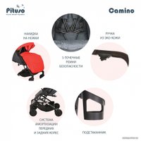 Коляска прогулочная «книга» Pituso Camino (черный/красный)