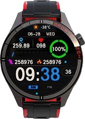 

Умные часы Wster WS-GS58 (черный, с красным силиконовым ремешком)