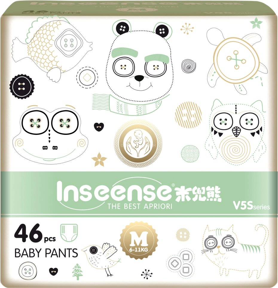 

Трусики-подгузники Inseense V5S M 6-11кг Ins46green (46 шт)