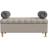 Банкетка Лига диванов Глория 113684 (рогожка бежевый/серый/серый)