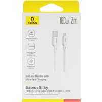 Кабель Baseus Silky Series Fast Charging Cable USB to Type-C 100W (2 м, белый)