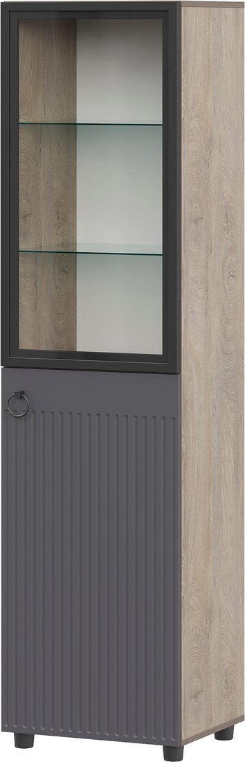 

Шкаф-пенал Mio Tesoro Вудхилл со стеклом (эндгрейн/графит)