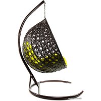 Подвесное кресло M-Group Капля Люкс 11030211 (коричневый ротанг/желтая подушка)