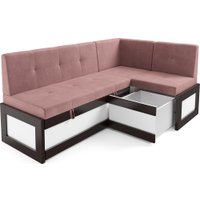 Угловой диван Мебель-АРС Нотис 211х82х135.5 см M11-28-6 (велюр пудра НВ-178/18)