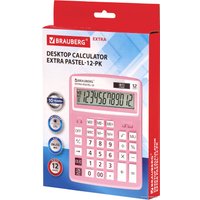 Бухгалтерский калькулятор BRAUBERG Extra Pastel-12-PK 250487 (розовый)