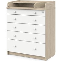 Детский комод Атон Мебель Maks ЛДСП 800/5 с органайзером (дуб тонсберг/белый софт)