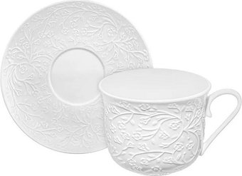 Чашка с блюдцем Elan Gallery Веточки-цветочки 950445