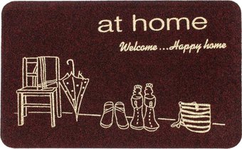 Придверный коврик ComeForte Велюр Уютный дом 60x90 (черный)