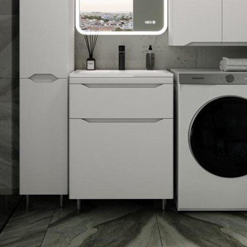 

Symbolite Тумба под умывальник Марелла 60 Люкс Plus 2 ящика (белый матовый)