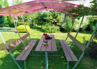 Беседка ComfortProm Тюльпан 2м с покрытием (гранатовый)