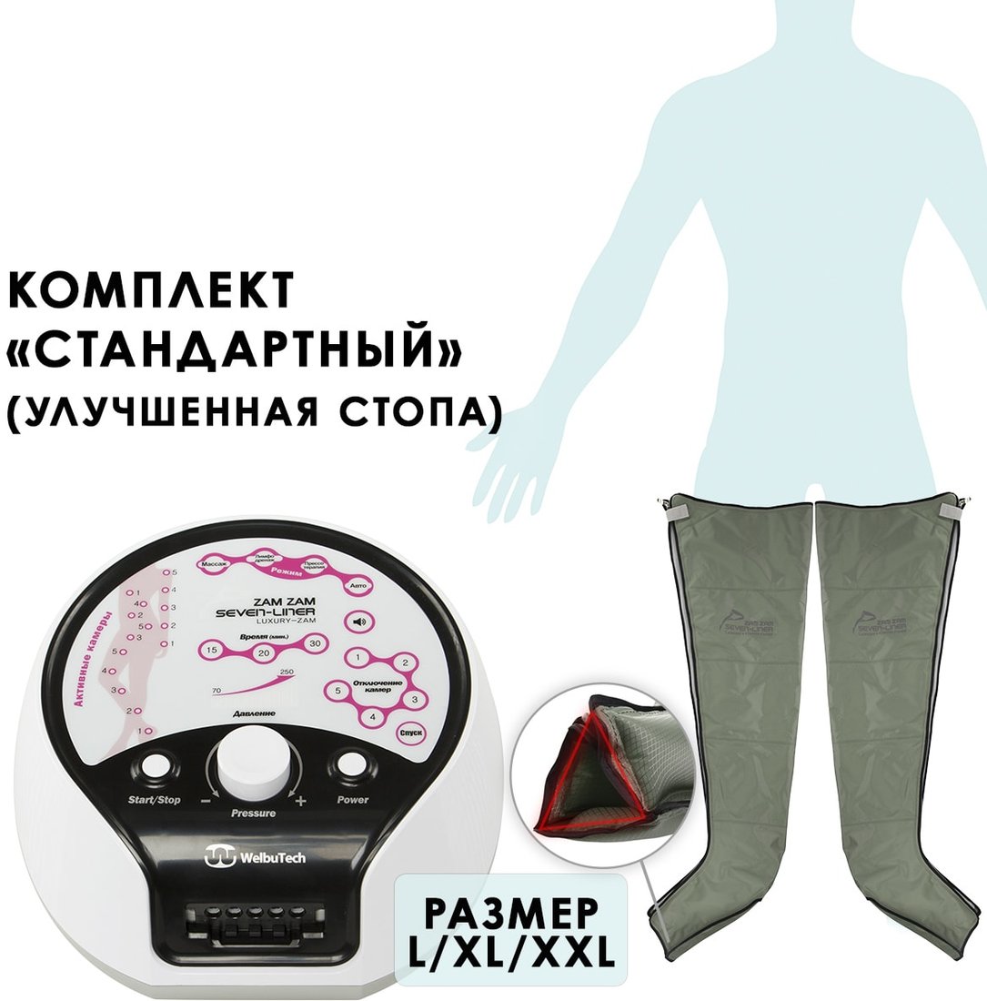 

Массажер для ног WelbuTech Seven Liner Zam Luxury, XL (аппарат+ноги)