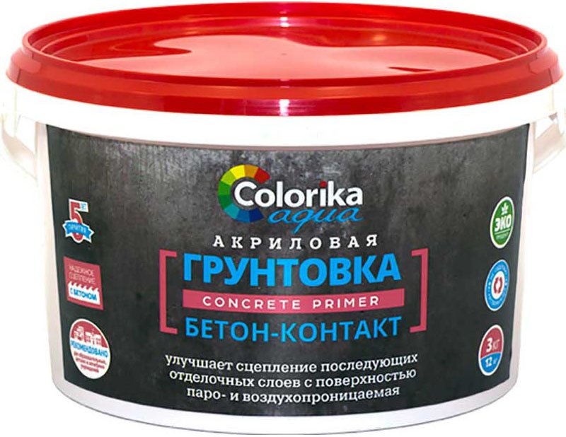 

Акриловая грунтовка Colorika Aqua бетон-контакт 5 кг