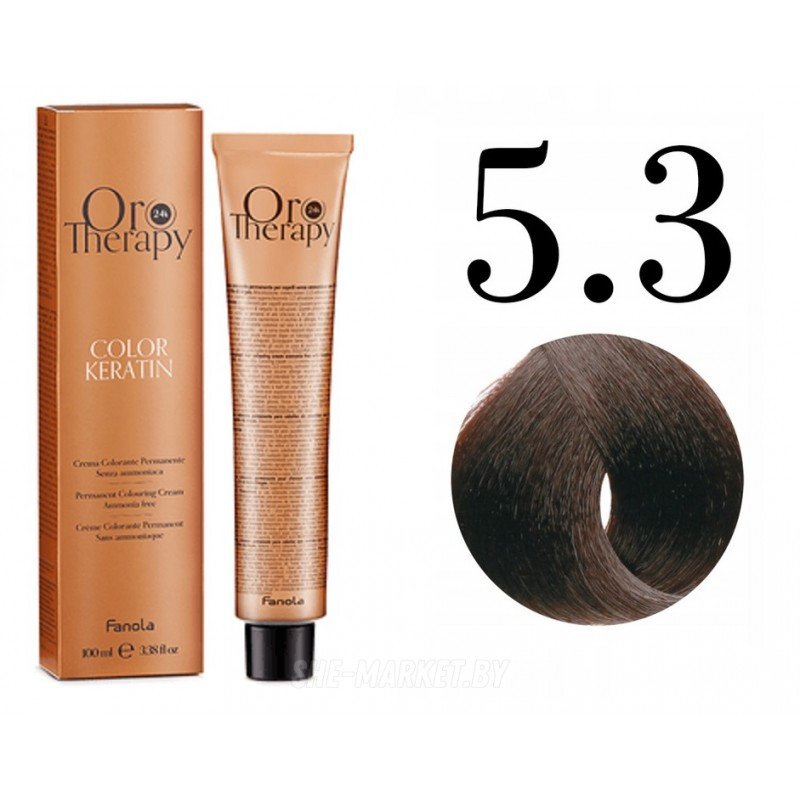 

Крем-краска Fanola ORO Therapy Color Keratin 5.3 светлый золотисто-коричневый 100 мл
