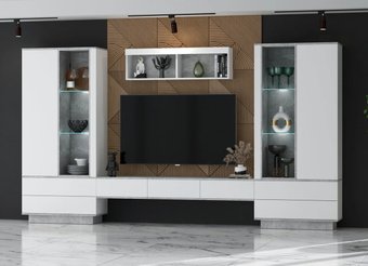 Горка Интерлиния Quartz-9 с подсветкой (белый платинум/бетон)