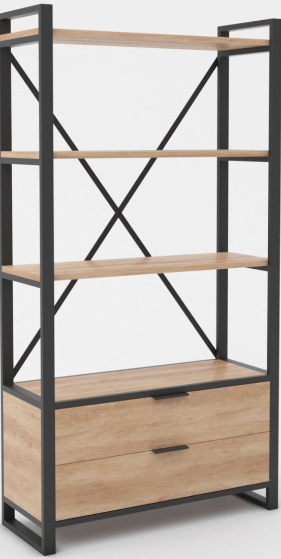 

Стеллаж Hype Mebel Стандарт Люкс 50x170 (черный/дуб галифакс натуральный)