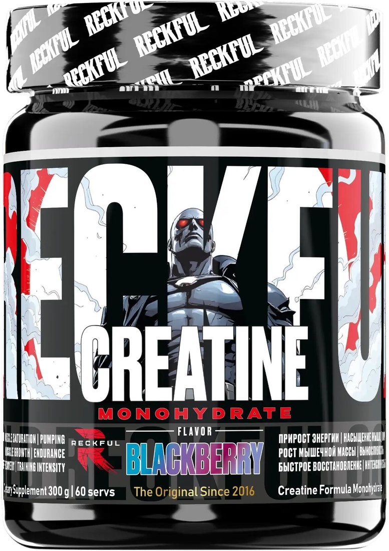 Моногидрат креатина Reckful Creatine Monohydrate (ежевика, 300г)