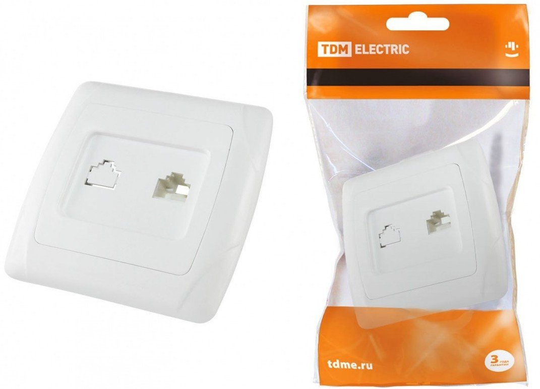 Розетка телефонная TDM Electric Онега SQ1805-0020