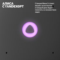 Умная колонка Яндекс Станция Мини 3 с часами (серый)