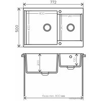 Кухонная мойка Polygran Brig-772 (белый хлопок 36)