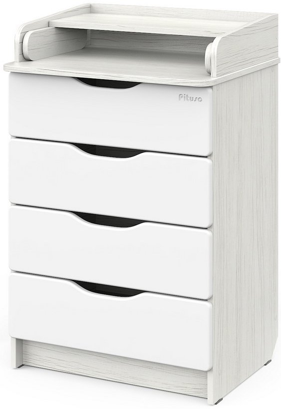 

Детский комод Pituso Wood 604 (ПВХ древесина белая)